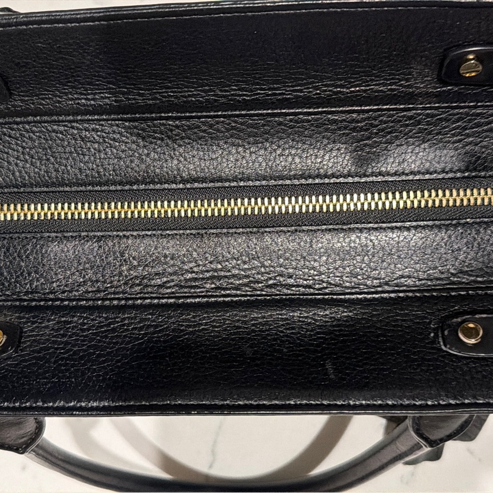 Michael Kors Collection Black Crocodile-Embossed Satchel - Picture 8 of 12